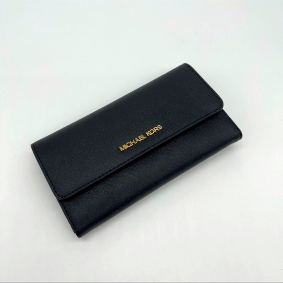 Michael Kors Trifold Wallet Black Leather - Picture 6 of 8